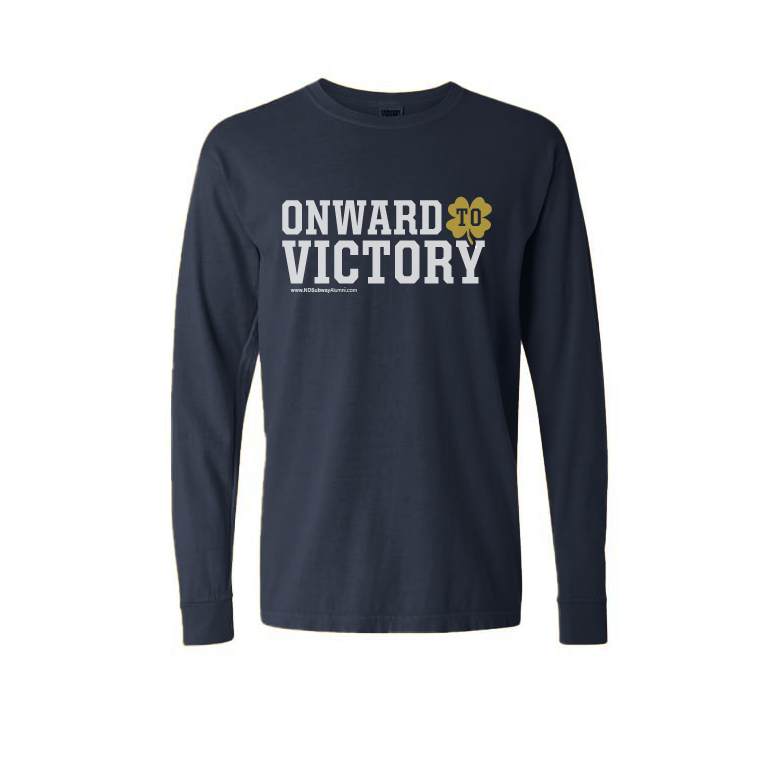 Onward to Victory Stacked Long Sleeve T-Shirt Navy