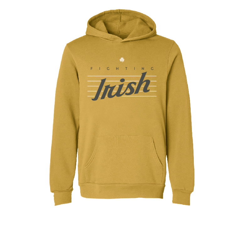 Fighting Irish with Lines Swaetshirt Gold