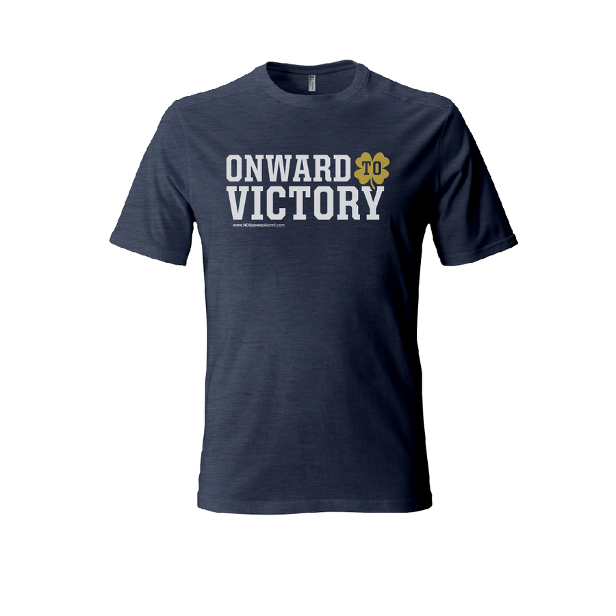 Onward to Victory Stacked Navy Green