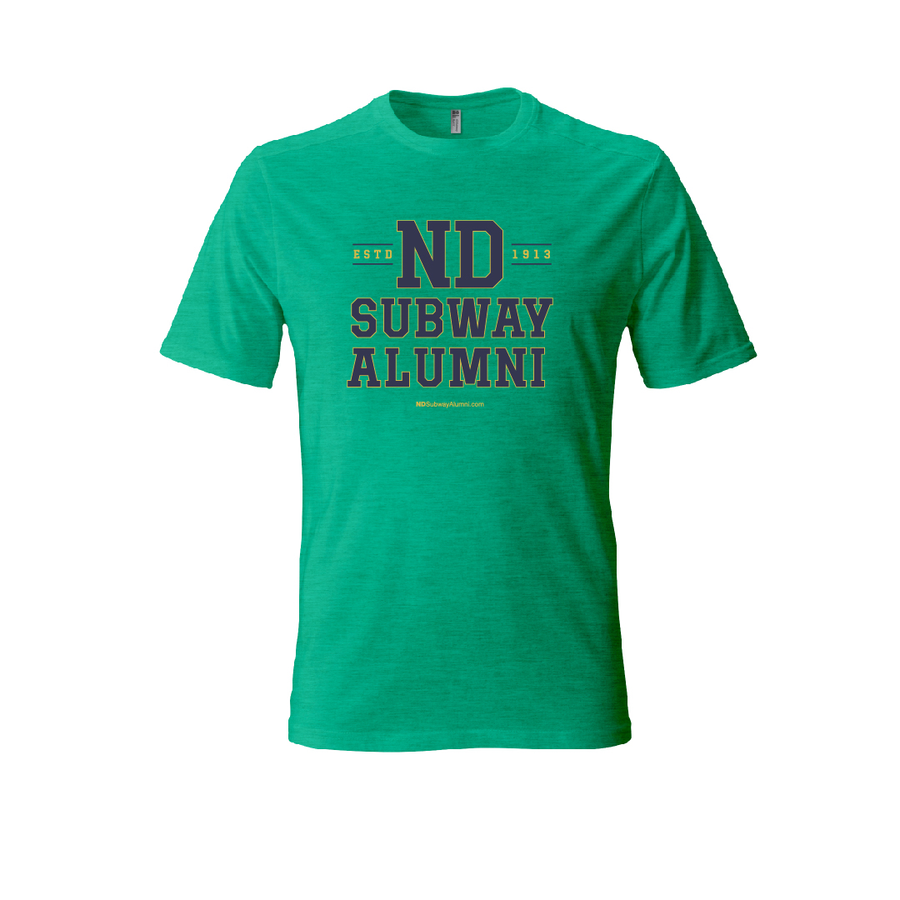 ND Subway Alumni Vintage Logo T-Shirt Green with Gold