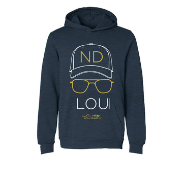 Lou Holtz Hat and Glasses Sweatshirt Navy