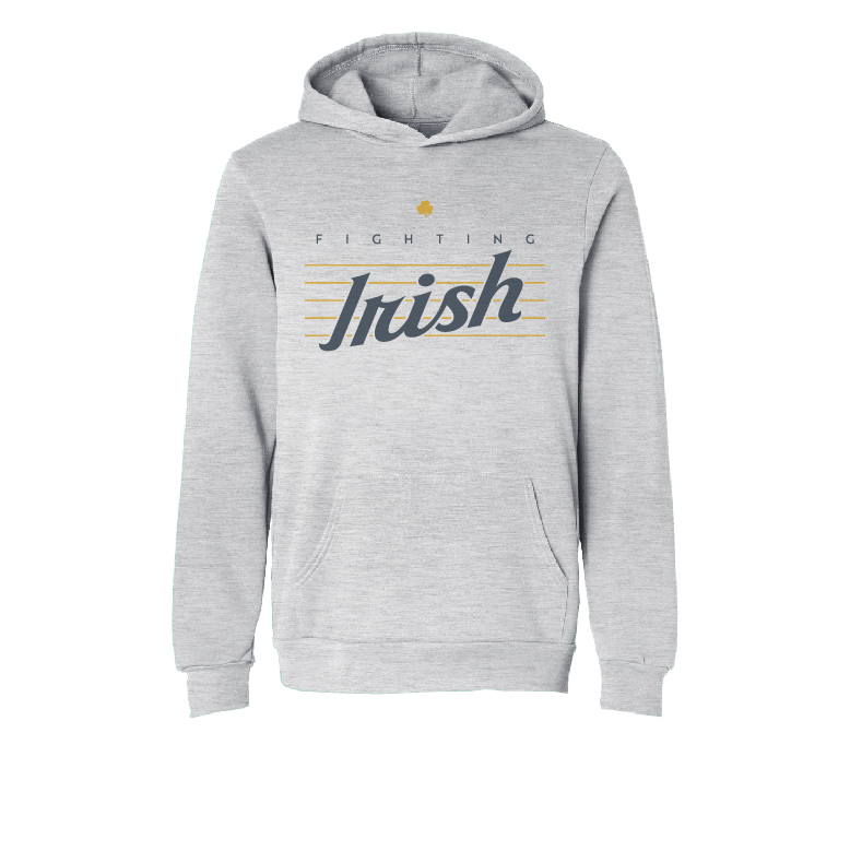 Fighting Irish with Lines Sweatshirt Light Gray