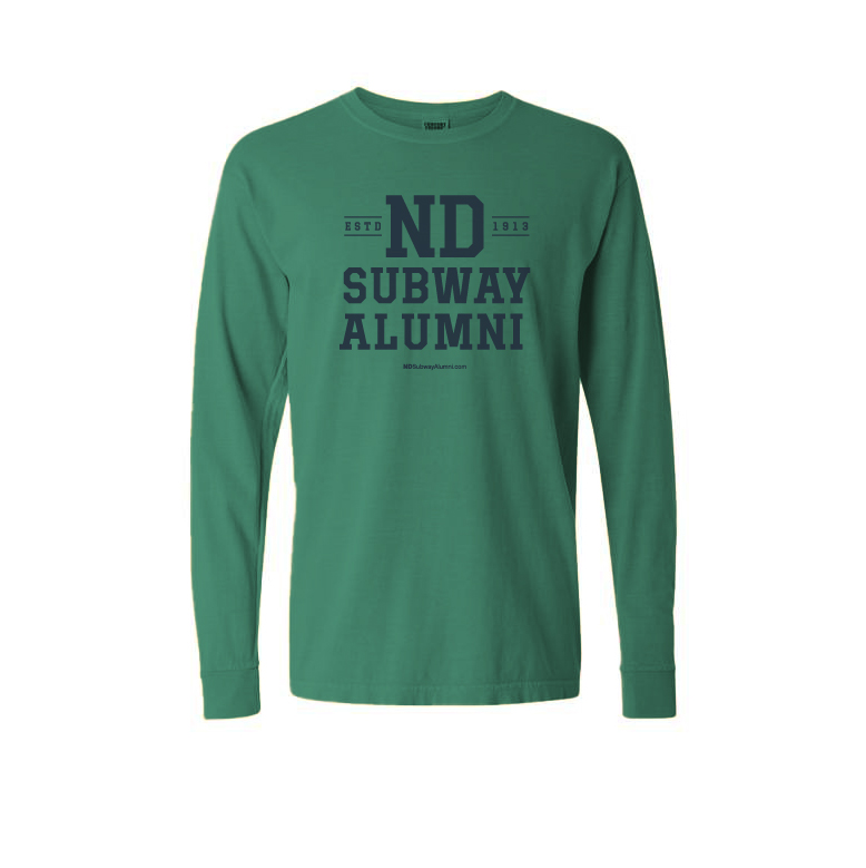 ND Subway Alumni Vintage Logo Long Sleeve T-Shirt Green