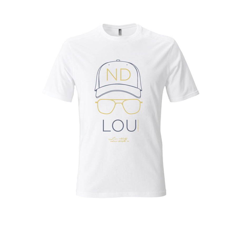 Lou Holtz Hat and Glasses T-Shirt White - Main Image
