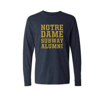Notre Dame Subway Alumni Vintage Long Sleeve T-Shirt Navy